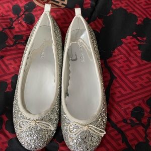 Girls' glitter ballet flats